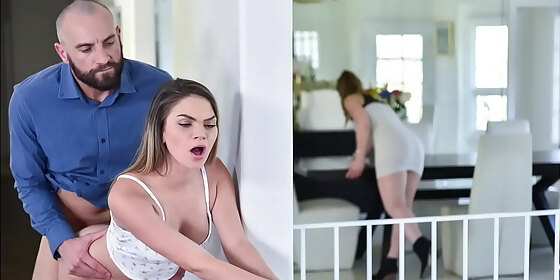 athena faris her footjob to stepdad under the table