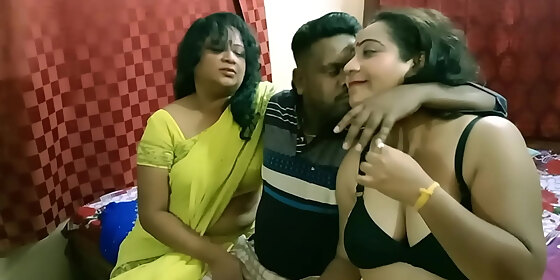 indian bengali boy getting scared to fuck two milf bhabhi best erotic threesome sex