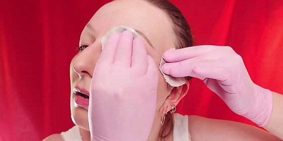 asmr face and gloves arya grander