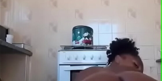 mulatto girl in white thong dancing