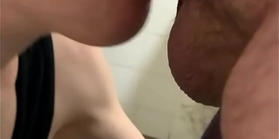quick cock gag in store washroom