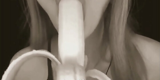 horny girl asmr sucking loves her fruits