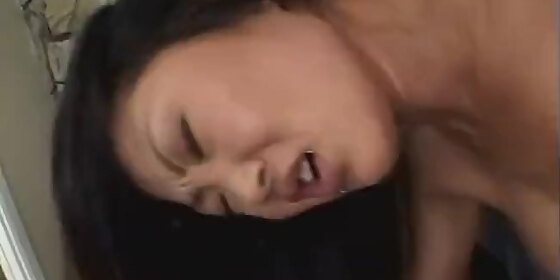 asian brunette whore sucks and gets ass fucked real rough