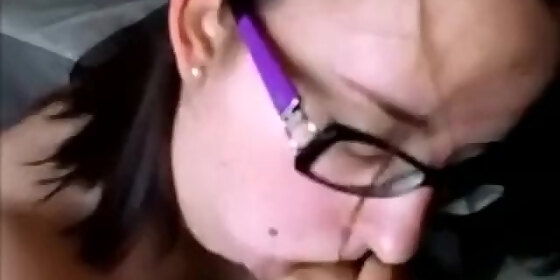 Pov Brunette Blowjob Glasses - Blowjob Of A Nerd With Glasses HD SEX Porn Video 1:14
