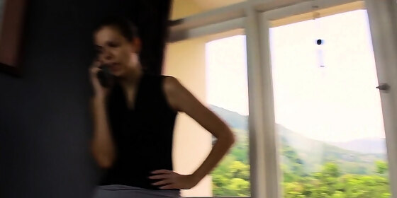 making julia late for her meeting to gag on a big cock
