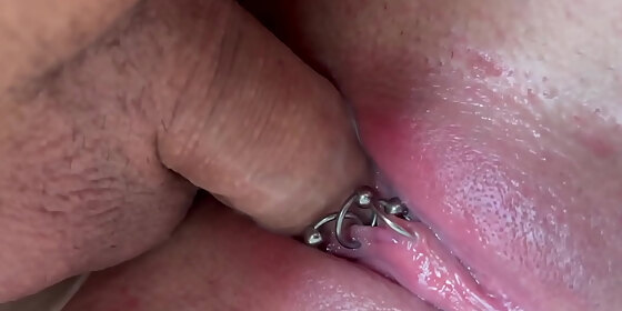 blow foreskin dick with view on my bigtits and fuck my pierced pussy and creampie
