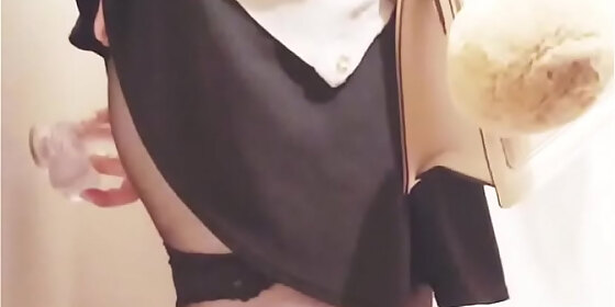 girl pleasure herself with heels and dildo
