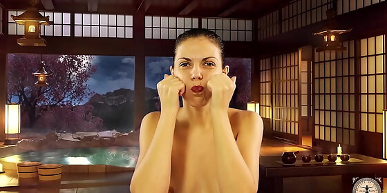 day 20 of face fitness with julia v earth one more great facial training with lipstick on lips