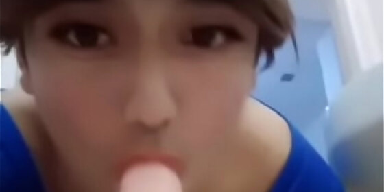 sucking my dildo
