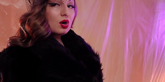 femdom asmr video fur fetish mistress arya grander in leather gloves
