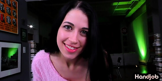 handjob medium boobs babe jerks pov dick