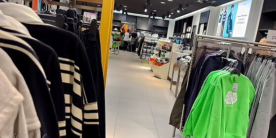 clothing store fun blow and handjob super risky and public