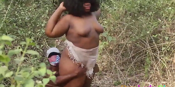 local village girl with a ssbbw ass gives blowjob and fucked by the watchman in the bush with his big black cork hardcore somewhere in africa