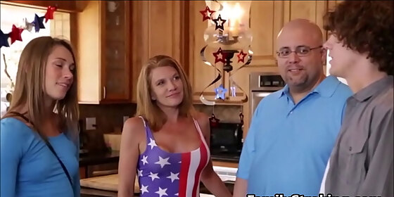 fucking new stepsister my old fuck buddy on the 4th of july familystroking