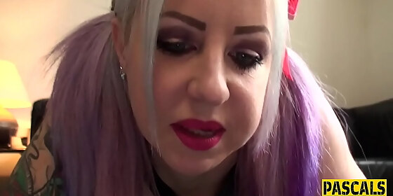 fucked sub milf gets covered in saliva throating