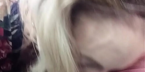 mature blonde servicing me in the truck