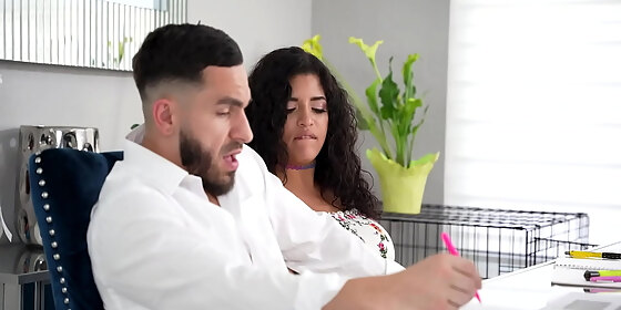 my busty latina stepsister fucks me while we try to do homework