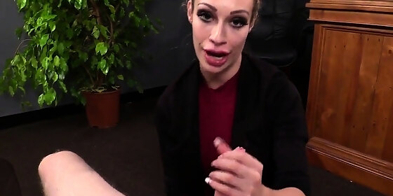 cfnm office femdom sucking sub in pov