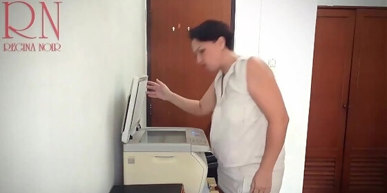 sexretary secretary scans boobs and pussy on mfp in office2