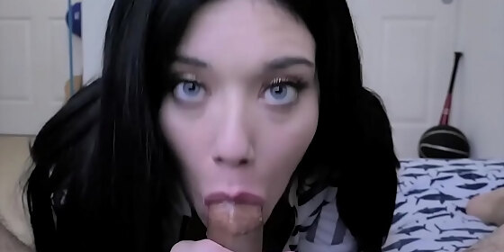 raven haired milf stepmother taboo blowjob and handjob
