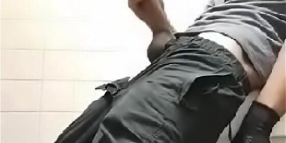 stroking my long thick dick at work post office