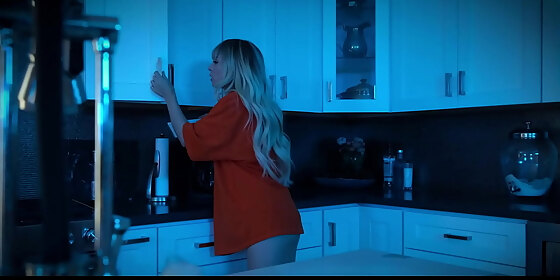 sweet stepsister caught at midnight by stepbrother in the stepfamily kitchen