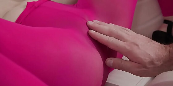 sexy blonde teen loves pantyhose and pussy play before getting fucked by charles dera