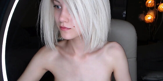 busty blonde babe strip and masturbate hardcore