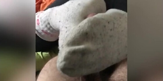 had to cum twice sock job with 2 pairs of crew socks of gwsocks