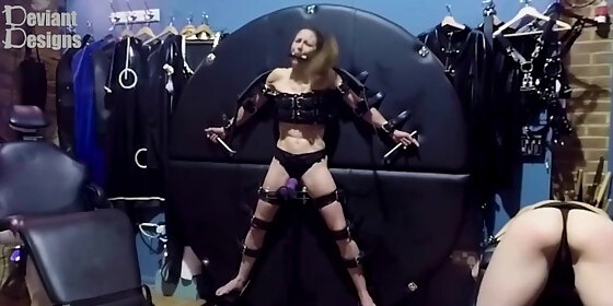 k can t escape the vibrator while gagged and strapped to the wheel