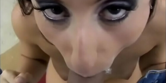 sexy latina brunette luscious lopez masturbates before sucking fat cock