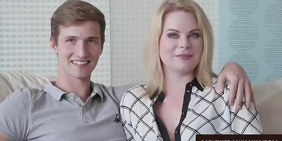 blonde wife adry berty gets her pussy pumped while cuck watches quietly