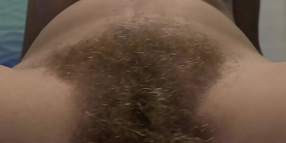 very hairy pussy and wet pink hole close up homemade fetish and asmr