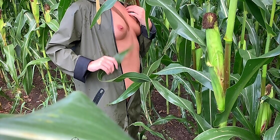 public risky raincoat sex in a cornfield projectfundiary