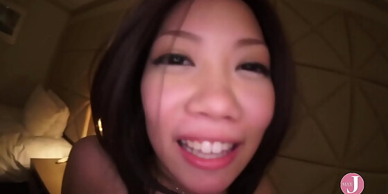she sucks a cock that can t fit in her mouth and then she fucks it deep in her throat she even licks balls