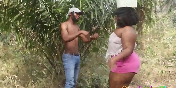 leaked sex tape of african bbw model having hardcore doggystyle sex in the bush with a local farmer somewhere in africa goes viral
