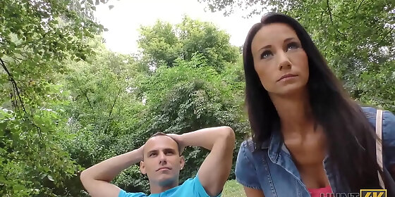 hunt4k tanned and slim belle fucked by hunter outdoors in front of bf