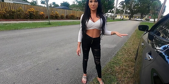 roadside sexy gianna grey rides mechanics big cock like a pro