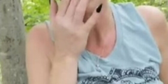 kiki deez gets horny in nature then cums and pees