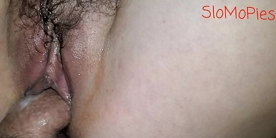 getting my hairy milf pussy blown out in slow motion