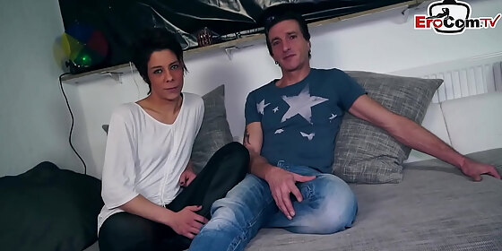 skinny german real girlfriend tries first couple amateur casting