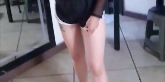 in front of the mirror