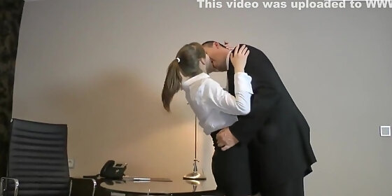 Old Boss Fucks His Teen Secretary On Her Desk HD SEX Porn Video 8:48