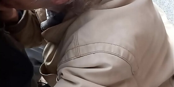 cleaning lady giving me a gumjob outside