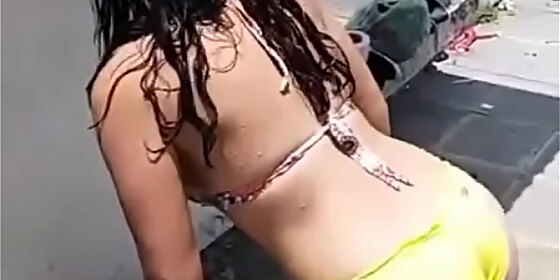 hot yellow bikini