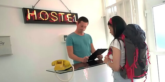 amateur hostel backpacker babe nailed by shady owner