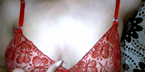 desi wife shilpa in red night fingering her shaved pussy
