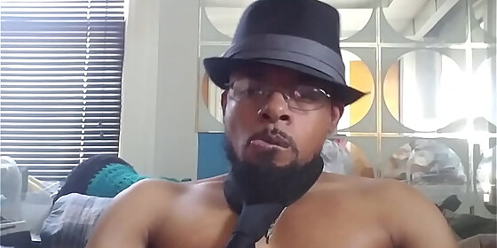 duhgd horny in black tie and hat need some sweet black pussy