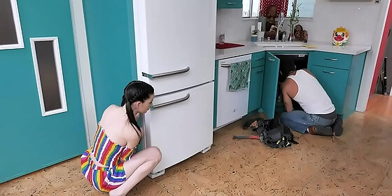 exxxtrasmall tiny brunette teen jenna ross gets piped by the plumber