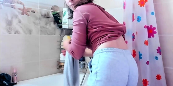 busty brunette solo masturbation